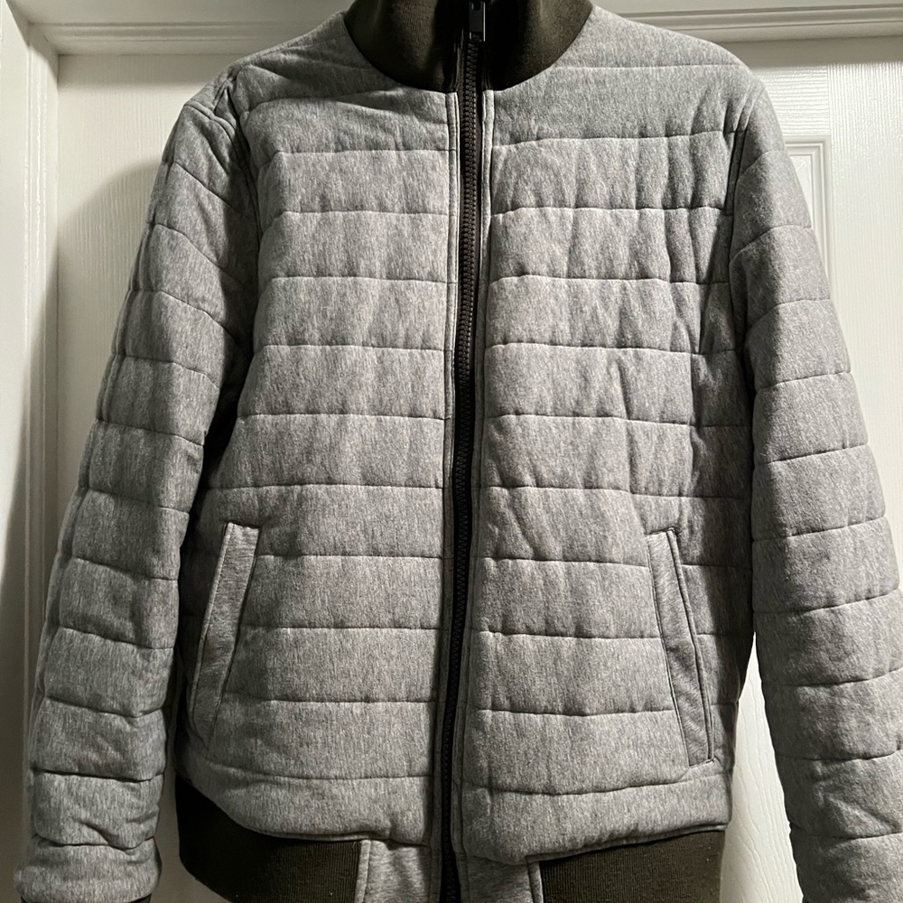 Express reversible bomber jacket. Army green/light gray.Mens MD /womens LG